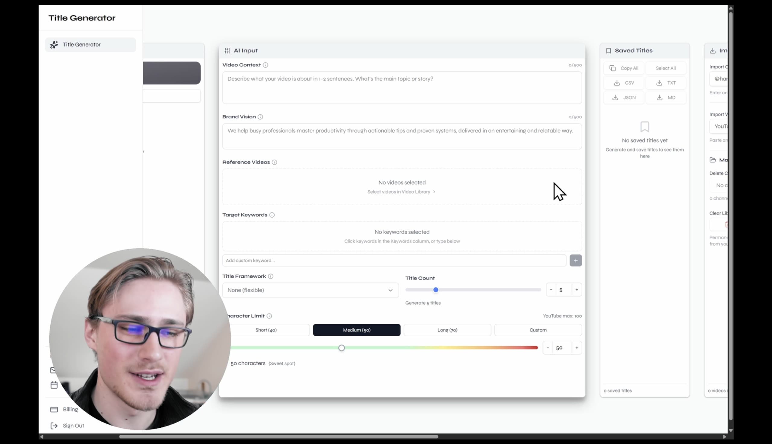 TitleLab tutorial - how to research competitors and generate YouTube titles